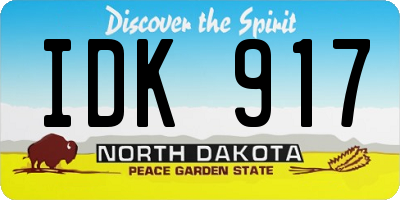 ND license plate IDK917