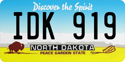 ND license plate IDK919