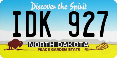 ND license plate IDK927