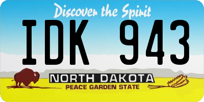 ND license plate IDK943