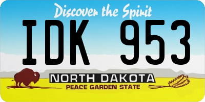 ND license plate IDK953