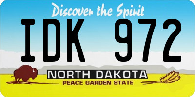 ND license plate IDK972