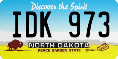 ND license plate IDK973