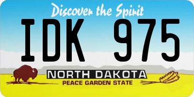ND license plate IDK975