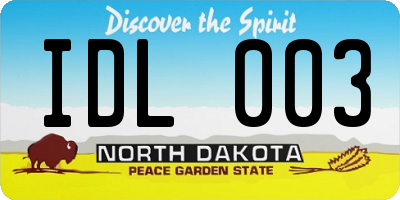 ND license plate IDL003