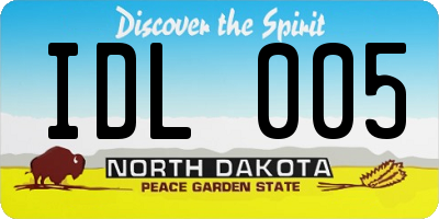 ND license plate IDL005
