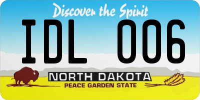ND license plate IDL006