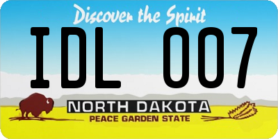 ND license plate IDL007