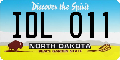 ND license plate IDL011