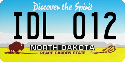 ND license plate IDL012