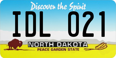 ND license plate IDL021