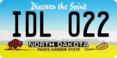 ND license plate IDL022
