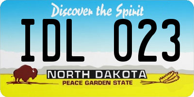 ND license plate IDL023