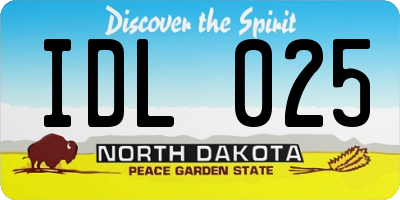 ND license plate IDL025