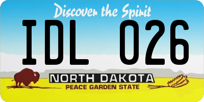 ND license plate IDL026