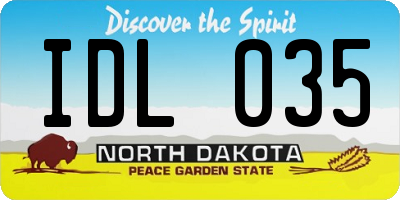 ND license plate IDL035