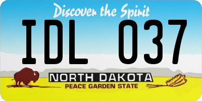 ND license plate IDL037