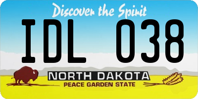 ND license plate IDL038