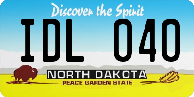 ND license plate IDL040