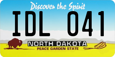 ND license plate IDL041