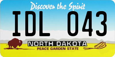 ND license plate IDL043