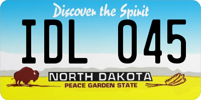 ND license plate IDL045