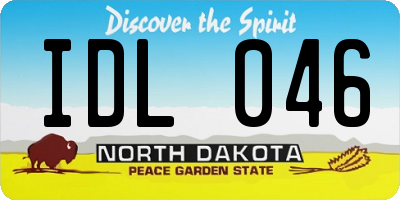 ND license plate IDL046