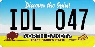 ND license plate IDL047