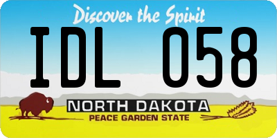 ND license plate IDL058
