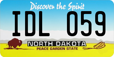ND license plate IDL059
