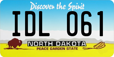 ND license plate IDL061