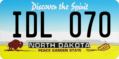 ND license plate IDL070