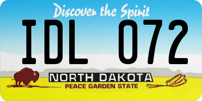 ND license plate IDL072