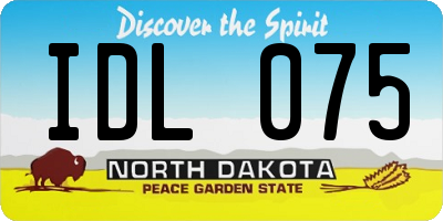 ND license plate IDL075