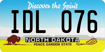 ND license plate IDL076
