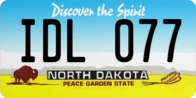 ND license plate IDL077