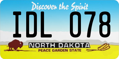 ND license plate IDL078