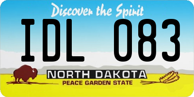 ND license plate IDL083