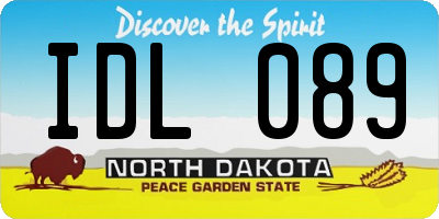ND license plate IDL089