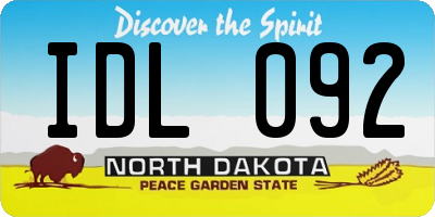 ND license plate IDL092