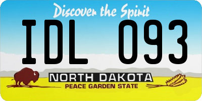 ND license plate IDL093