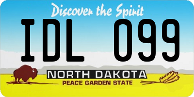 ND license plate IDL099
