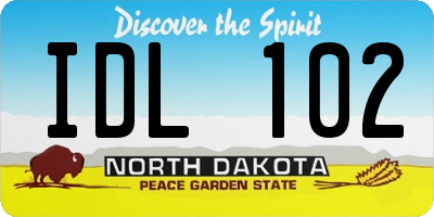 ND license plate IDL102