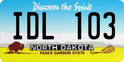 ND license plate IDL103