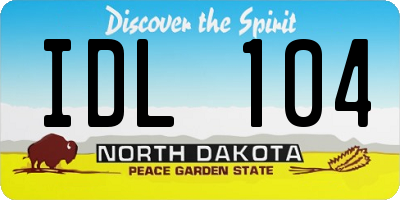 ND license plate IDL104