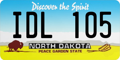 ND license plate IDL105