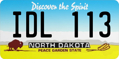 ND license plate IDL113