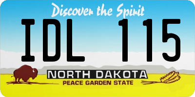 ND license plate IDL115