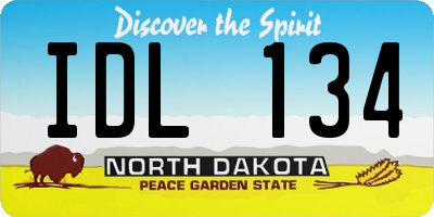 ND license plate IDL134