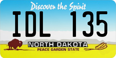 ND license plate IDL135